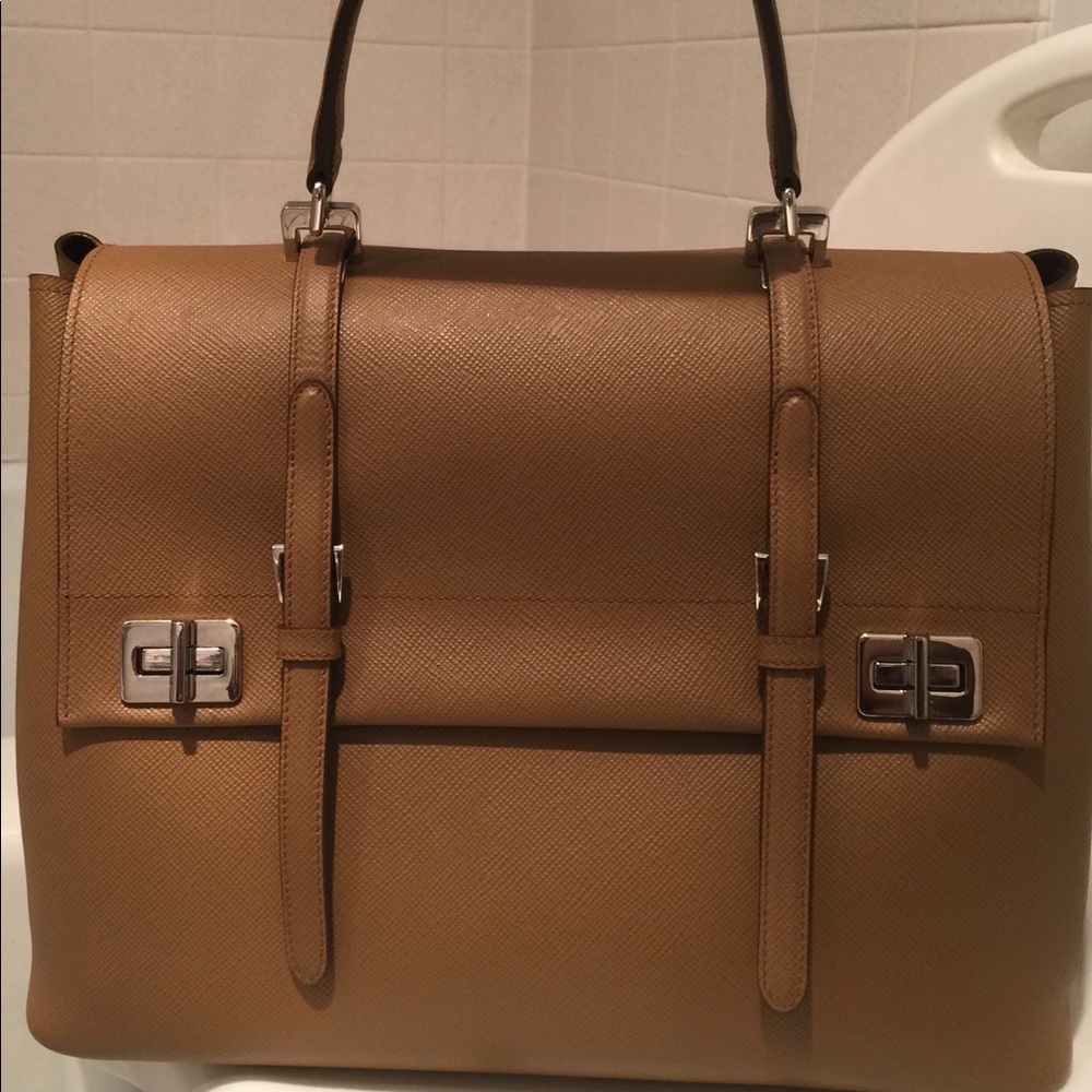 Prada Saffiano Flap Satchel